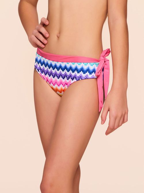 Calcinha Reta Cós com Laço Kids Tropical Rainbow