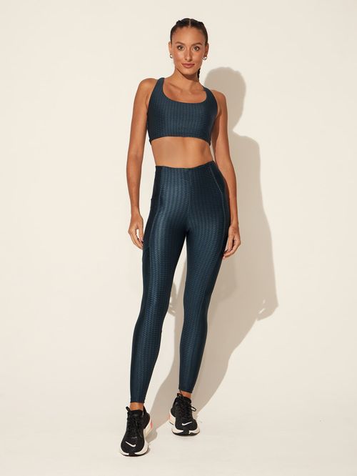 Top Nadador e Legging Recorte Texturizada Carol