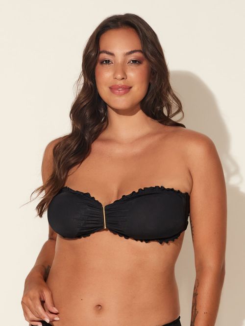 Top Tomara que Caia Ripple com Metal Liso