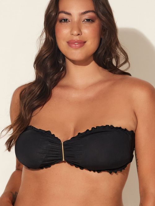 Top Tomara que Caia Ripple com Metal Liso