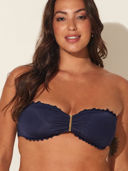 Top Tomara que Caia Ripple com Metal Liso