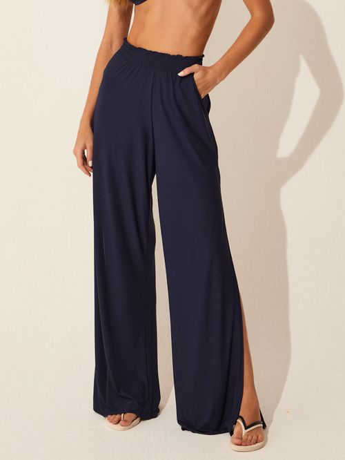 Pantalona com Fenda Lateral Color