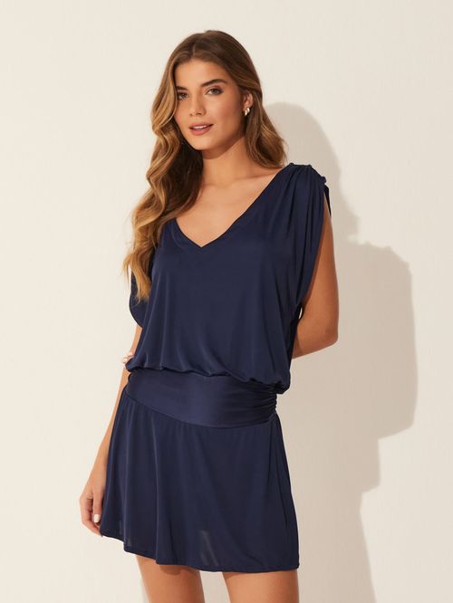 Vestido Decote V Color