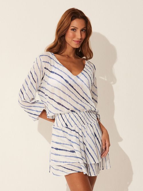 Vestido Manga Longa Color