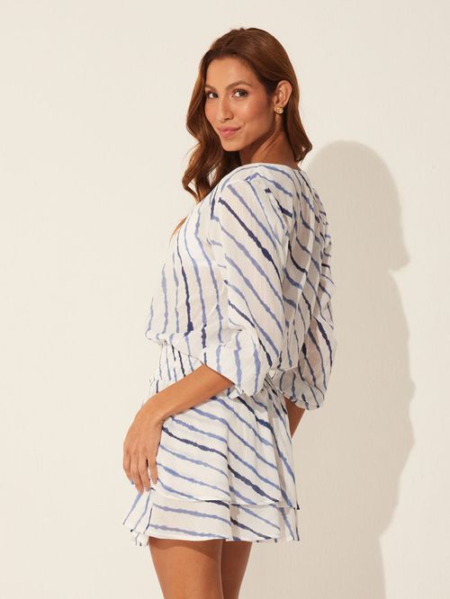 Vestido Manga Longa Color