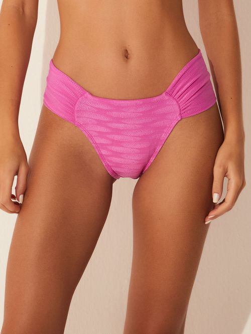 Calcinha Texturizada Reta Lateral Franzida Theia