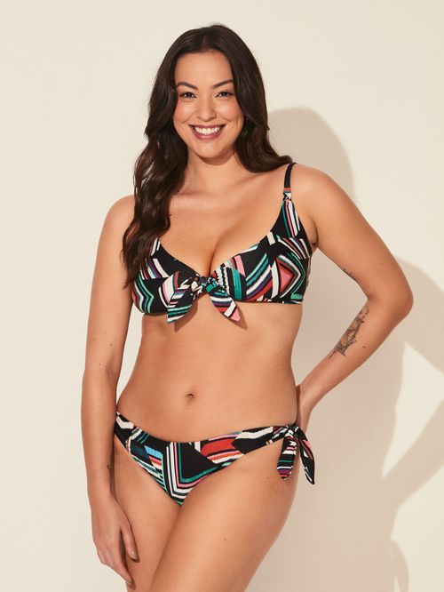 Biquíni Regata e Calcinha Reta Laço Opcional Coralina