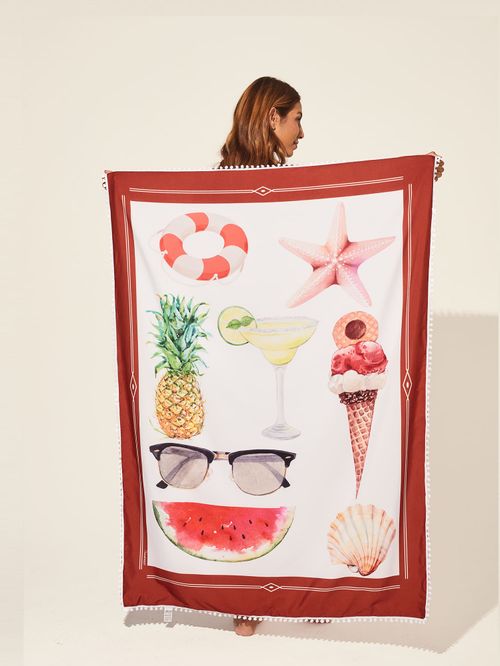 Canga Toalha Praia Elementos