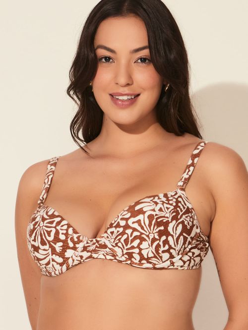 Top Meia Taça Texturizado Âmbar