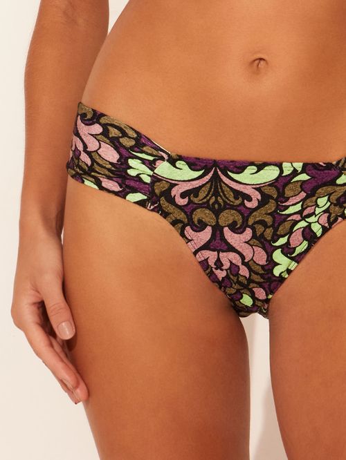 Calcinha Reta Lateral Franzida Texturizada Barroco