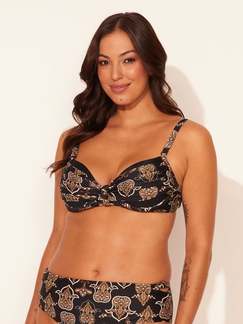 Top Meia Taça Detalhe Contrastante Hamsá