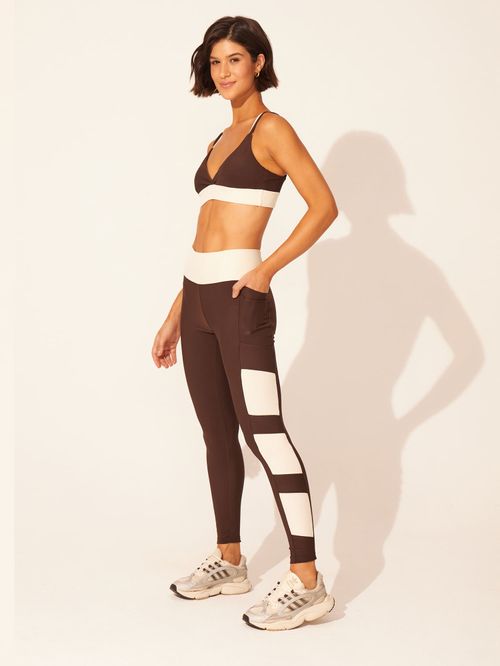Top Bicolor Alça e Legging Bicolor Duo Fit